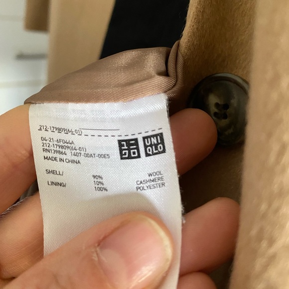 UNIQLO high neck wool / cashmere coat - Picture 5 of 6